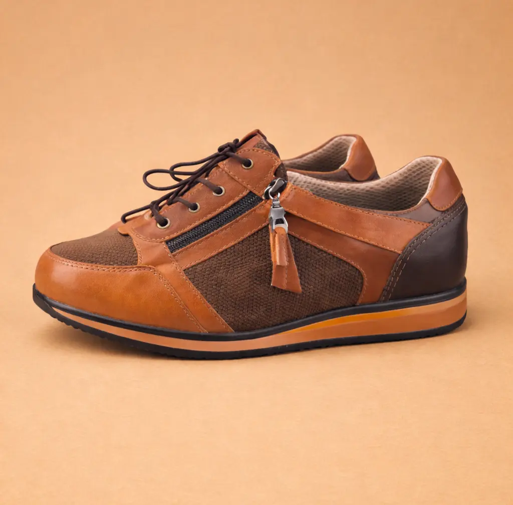 baskets orthopédiques marron homme