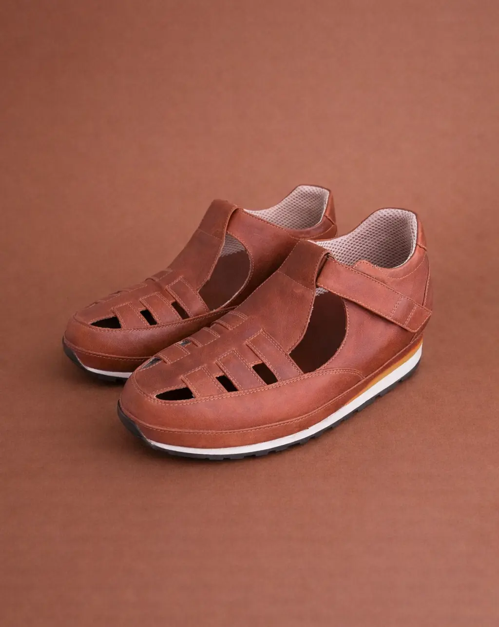 chaussures orthopediques été homme marron